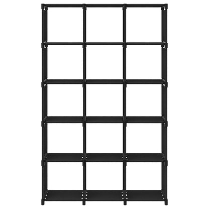 Mobile per 15 Scatole a Cubo Nero 103x30x175,5 cm in Tessuto