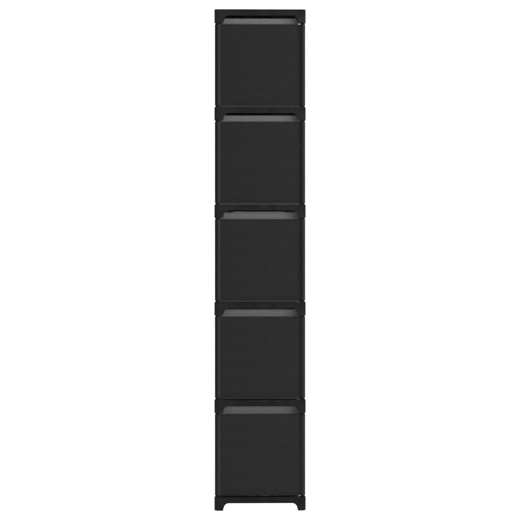 Mobile con 15 Scatole a Cubo Nero 103x30x175,5 cm in Tessuto