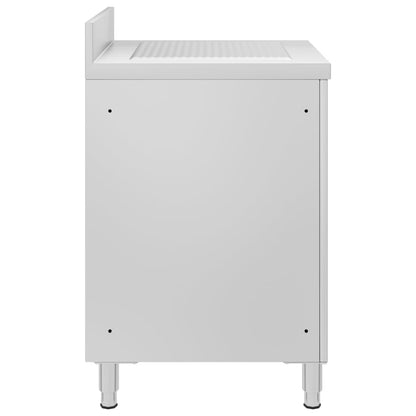 Mobiletto da Cucina Commerciale con Gocciolatoio Acciaio Inox