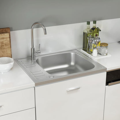 Lavello da Cucina con Scarico Argento 600x500x155 mm Acciaio