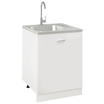 Lavello da Cucina con Scarico Argento 600x600x155 mm Acciaio