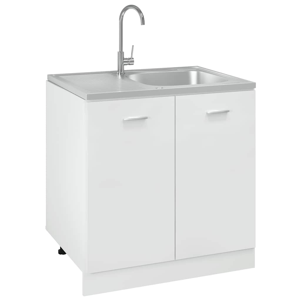 Lavello da Cucina con Scarico Argento 800x600x155 mm Acciaio