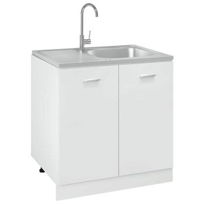 Lavello da Cucina con Scarico Argento 800x600x155 mm Acciaio