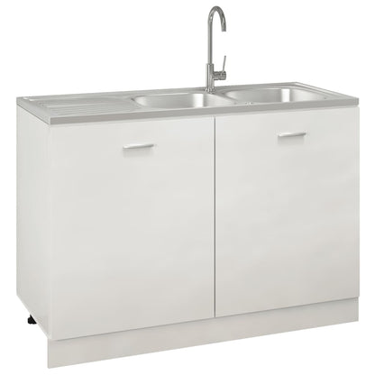 Lavello Cucina Doppia Vasca 1200x500x155mm Argento Acciaio Inox