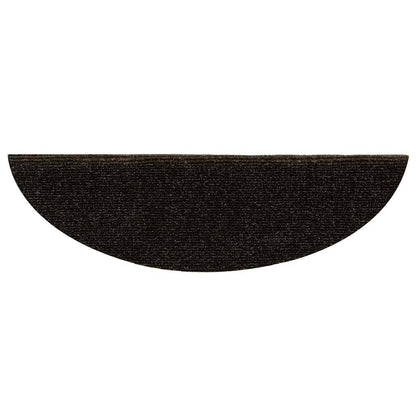 Tappetini per scale autoadesivi 15 pz 56x17x3 cm Marrone scuro semicircolari