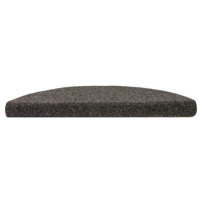 Tappetini per scale autoadesivi 15 pz 56x17x3 cm antracite semicircolari