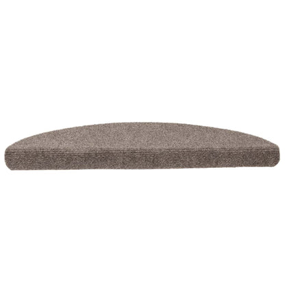 Tappetini per scale autoadesivi 15 pz 56x17x3 cm beige semicircolari