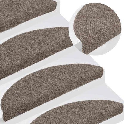 Tappetini per scale autoadesivi 15 pz 56x17x3 cm beige semicircolari