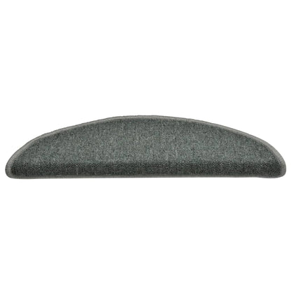 Tappetini per scale 15 pz 56x17x3 cm Verde scuro semicircolari