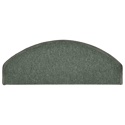 Tappetini per scale 15 pz 65x24x4 cm Verde scuro Semicircolari Grandi