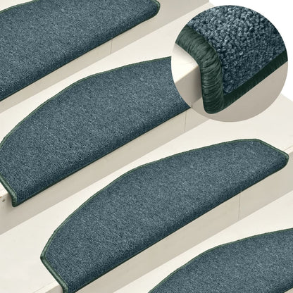 Tappetini per scale 15 pz 65x24x4 cm Verde scuro Semicircolari Grandi
