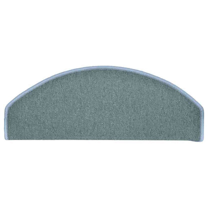 Tappetini per scale 15 pz 65x24x4 cm Blu mare Semicircolari Grandi
