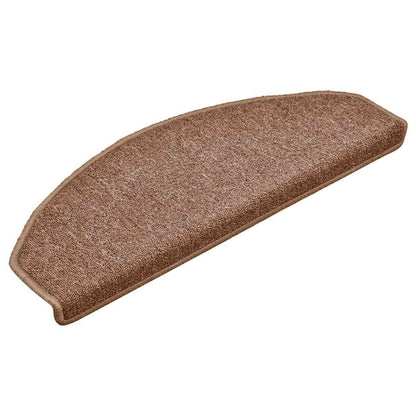 Tappetini per scale 15 pz 65x24x4 cm Marrone Semicircolari Grandi