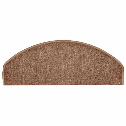Tappetini per scale 15 pz 65x24x4 cm Marrone Semicircolari Grandi