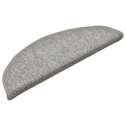 Tappetini per scale 15 pz 56x17x3 cm Grigio chiaro Semicircolari