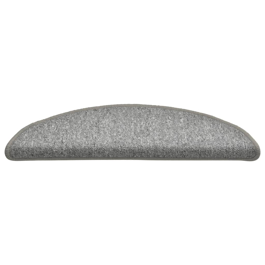 Tappetini per scale 15 pz 56x17x3 cm Grigio chiaro Semicircolari