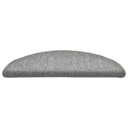 Tappetini per scale 15 pz 56x17x3 cm Grigio chiaro Semicircolari