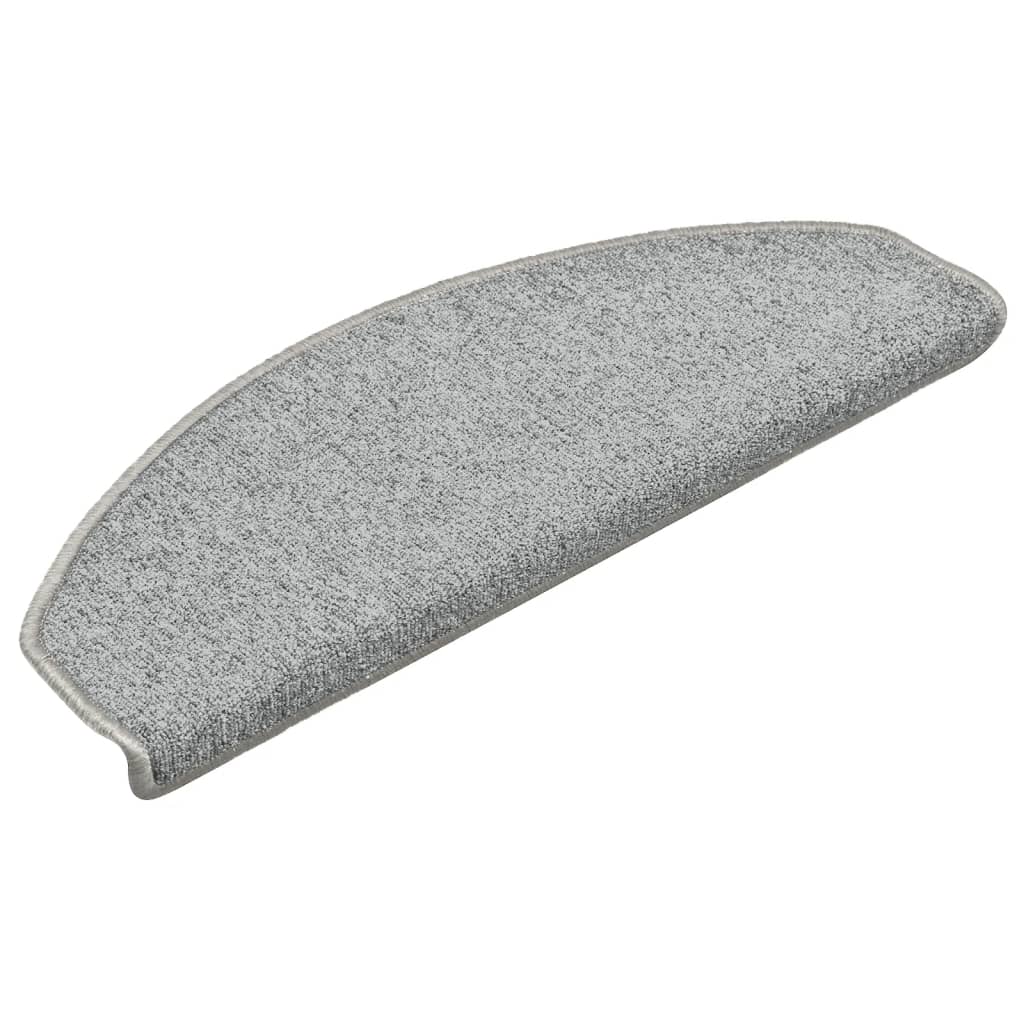 Tappetini per scale 15 pz 65x24x4 cm Grigio chiaro Semicircolari Grandi