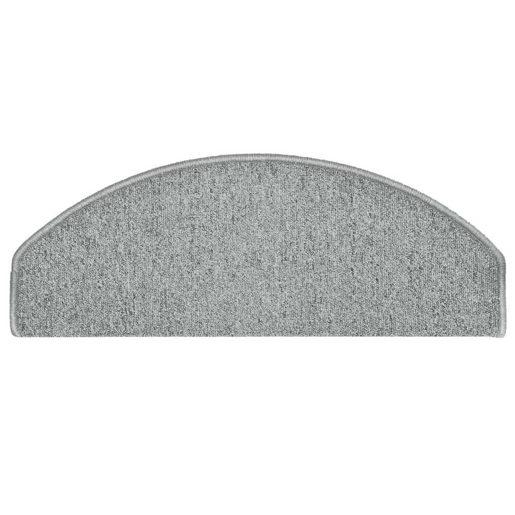 Tappetini per scale 15 pz 65x24x4 cm Grigio chiaro Semicircolari Grandi