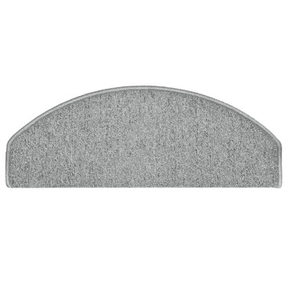 Tappetini per scale 15 pz 65x24x4 cm Grigio chiaro Semicircolari Grandi
