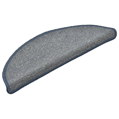 Tappetini per scale 15 pz 56x17x3 cm grigio chiaro e blu semicircolari