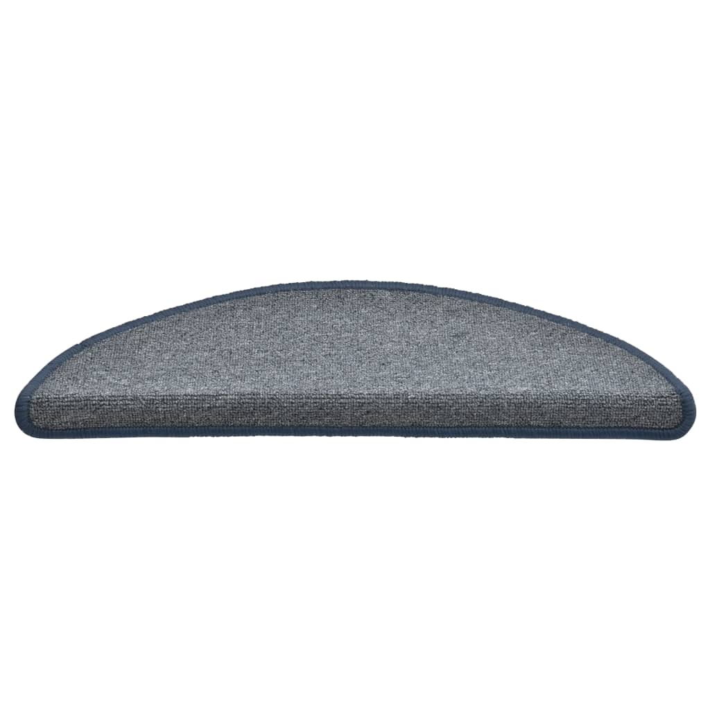 Tappetini per scale 15 pz 56x17x3 cm grigio chiaro e blu semicircolari