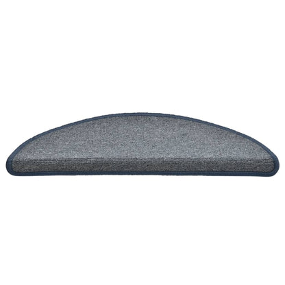 Tappetini per scale 15 pz 56x17x3 cm grigio chiaro e blu semicircolari