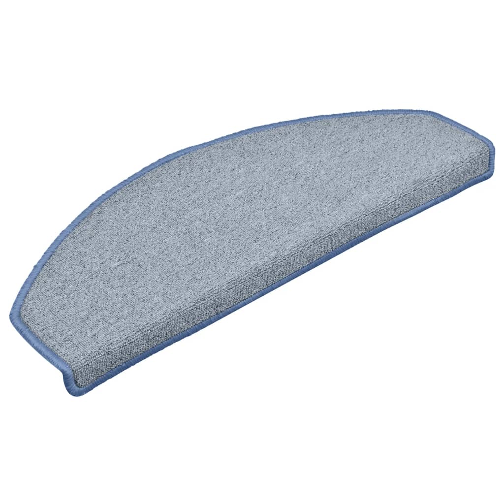Tappetini per scale 15 pz 65x24x4 cm Grigio chiaro e blu Semicircolari Grandi