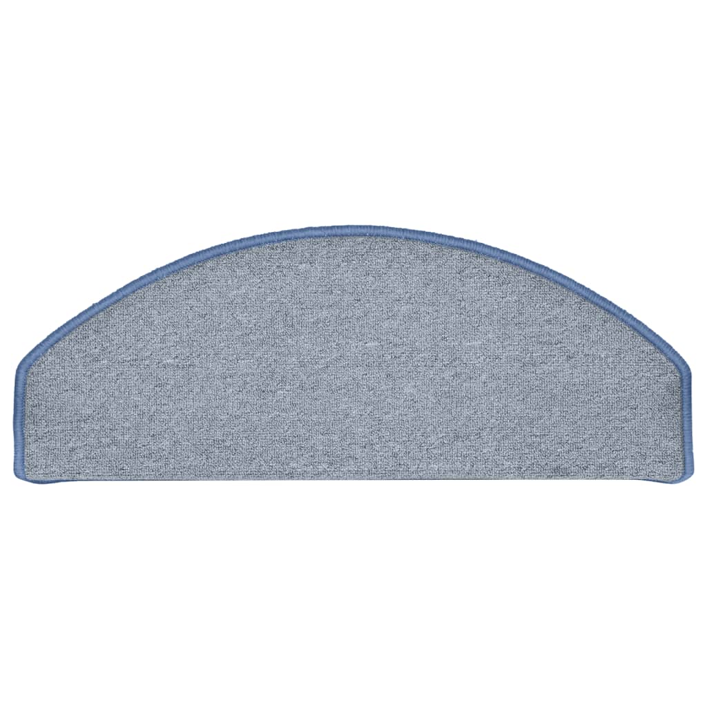 Tappetini per scale 15 pz 65x24x4 cm Grigio chiaro e blu Semicircolari Grandi