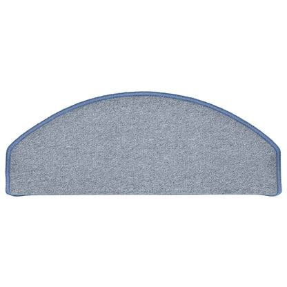 Tappetini per scale 15 pz 65x24x4 cm Grigio chiaro e blu Semicircolari Grandi