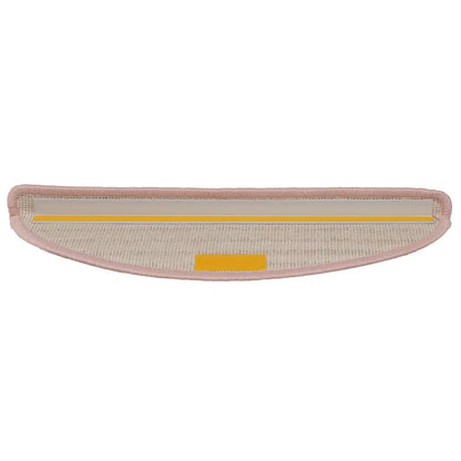 Tappetini per scale 15 pz 56x17x3 cm rosa chiaro semicircolari