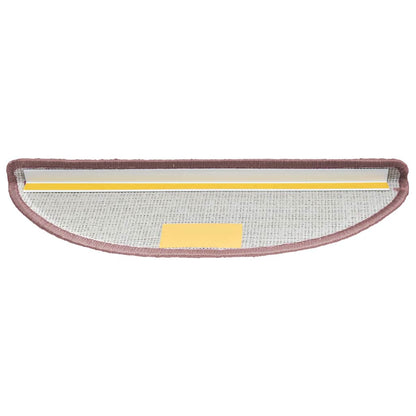 Tappetini per scale 15 pz 65x21x4 cm Rosa chiaro Semicircolari Grandi