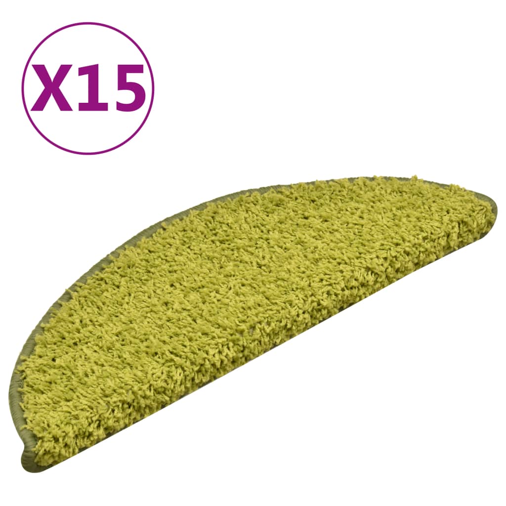 Tappetini per Scale 15 pz Verdi 56x17x3 cm
