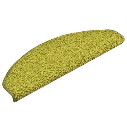 Tappetini per scale 15 pz 65x21x4 cm Verde Semicircolari Grandi