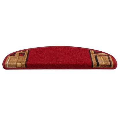 Tappetini Autoadesivi per Scale 15 pz Rossi 65x21x4 cm