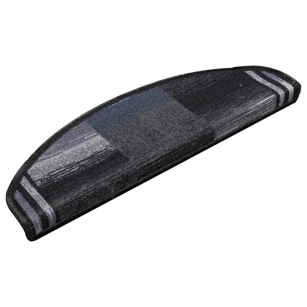 Tappetini Autoadesivi per Scale 15 pz Nero e Grigio 65x21x4 cm