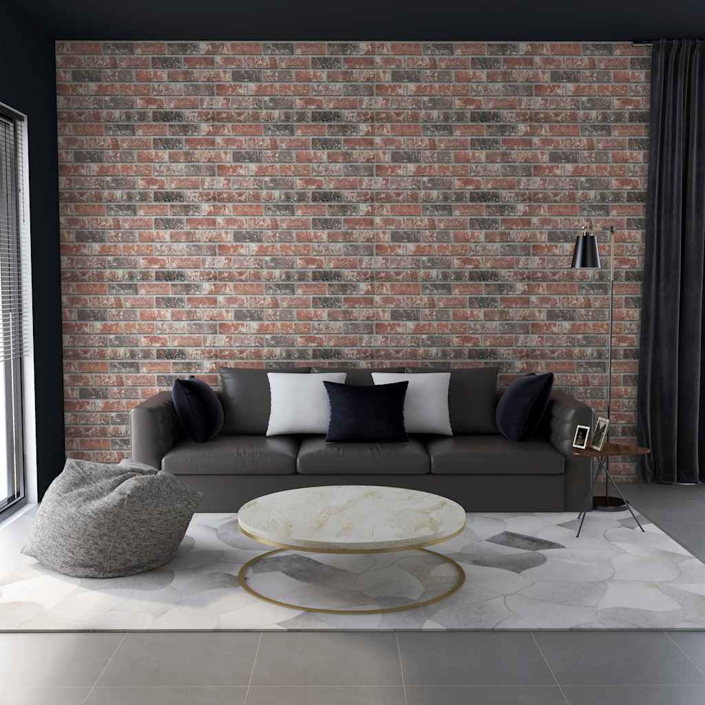 Pannelli Murali 3D con Mattoni Grigio & Marrone Scuro 10 pz EPS