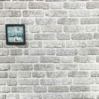 Pannelli Murali 3D con Design Mattoni Grigio Chiaro 10 pz EPS