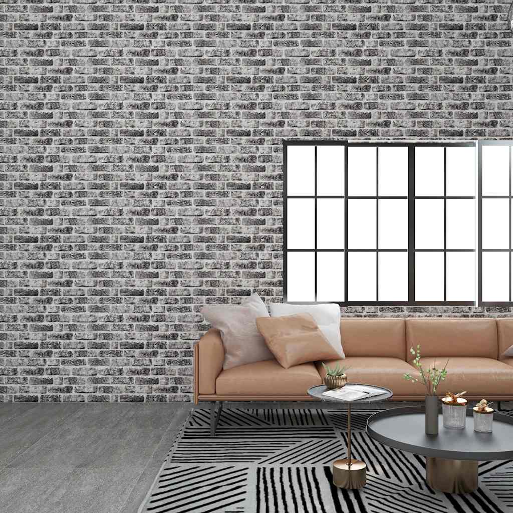 Pannelli Murali 3D con Mattoni Grigio Scuro 10 pz EPS