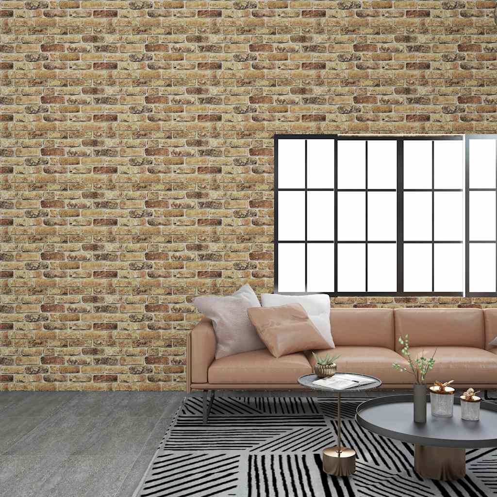 Pannelli Murali 3D con Design Mattoni Sabbia Scuro 10 pz EPS