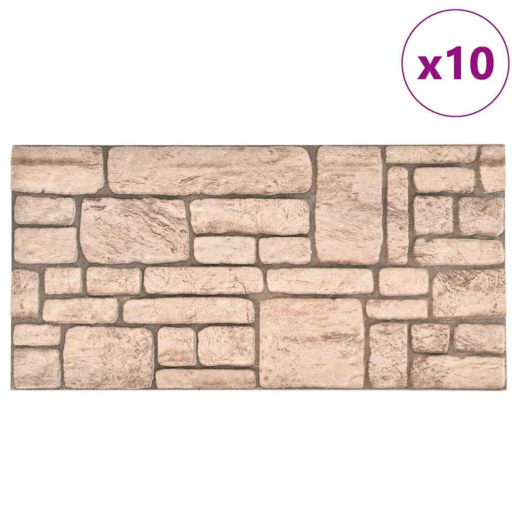 Pannelli Murali 3D con Design a Mattoni Beige 10 pz EPS
