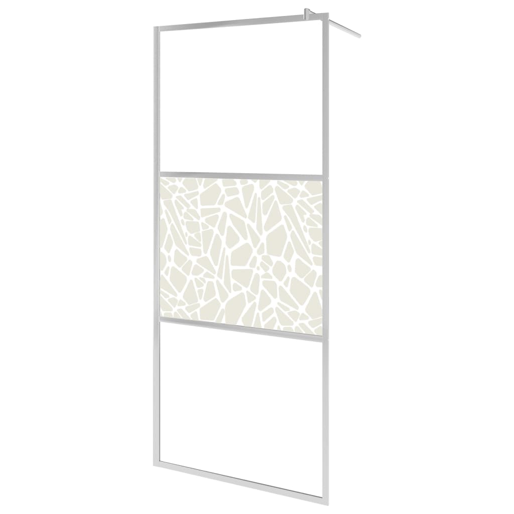 Parete per Doccia Walk-in in Vetro ESG Design Pietra 140x195 cm