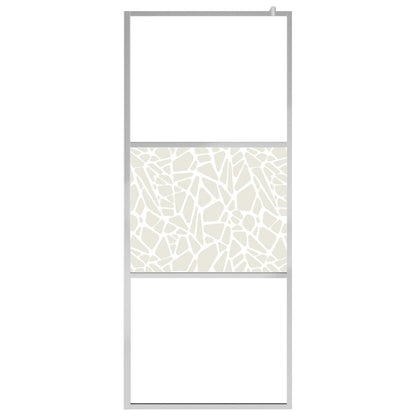 Parete per Doccia Walk-in in Vetro ESG Design Pietra 140x195 cm