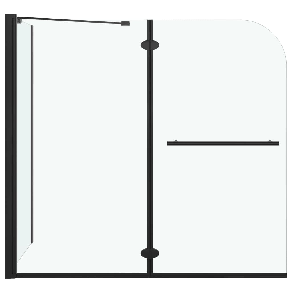 Box Doccia Pieghevole a Libro in ESG 120x68x130 cm Nero