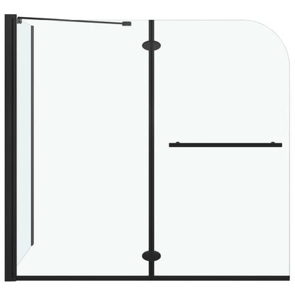 Box Doccia Pieghevole a Libro in ESG 120x68x130 cm Nero