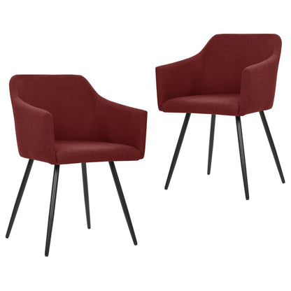 323101 Dining Chairs 2 pcs Wine Red Fabric