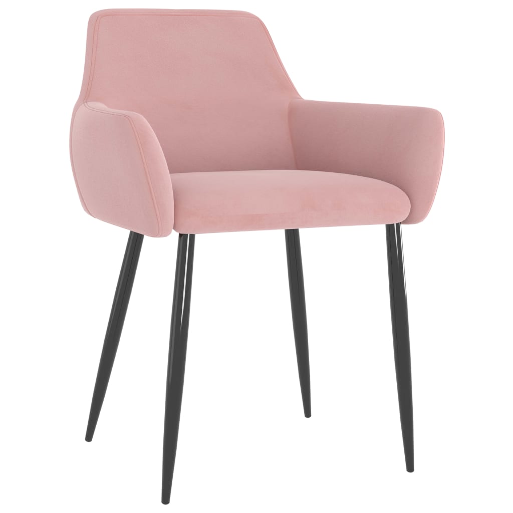 Sedie da Pranzo 2 pz Rosa in Velluto
