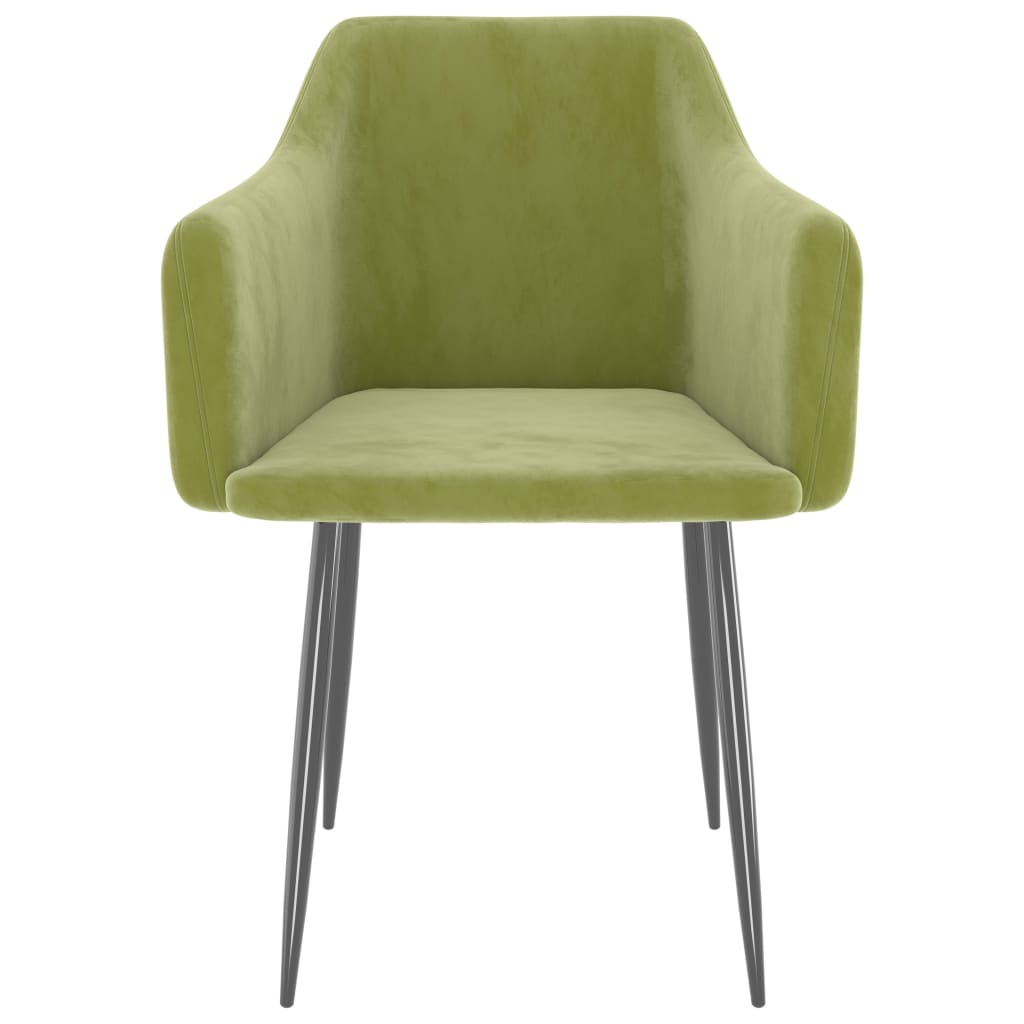 Sedie da Pranzo 2 pz Verde Chiaro in Velluto