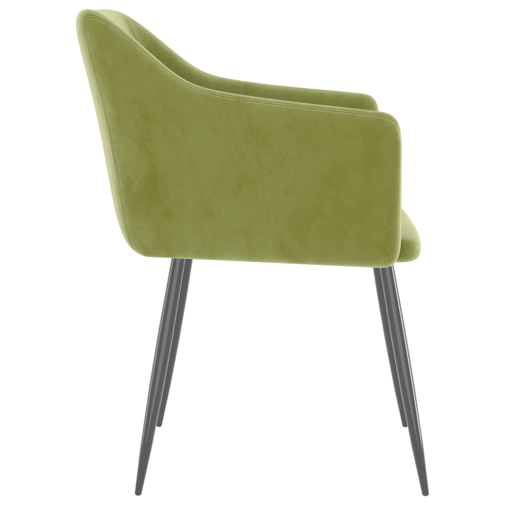 Sedie da Pranzo 2 pz Verde Chiaro in Velluto