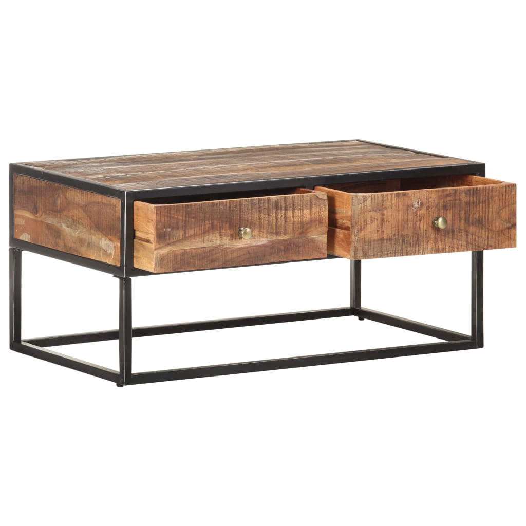 Tavolino da Salotto 90x50x40 cm in Legno di Acacia Grezzo